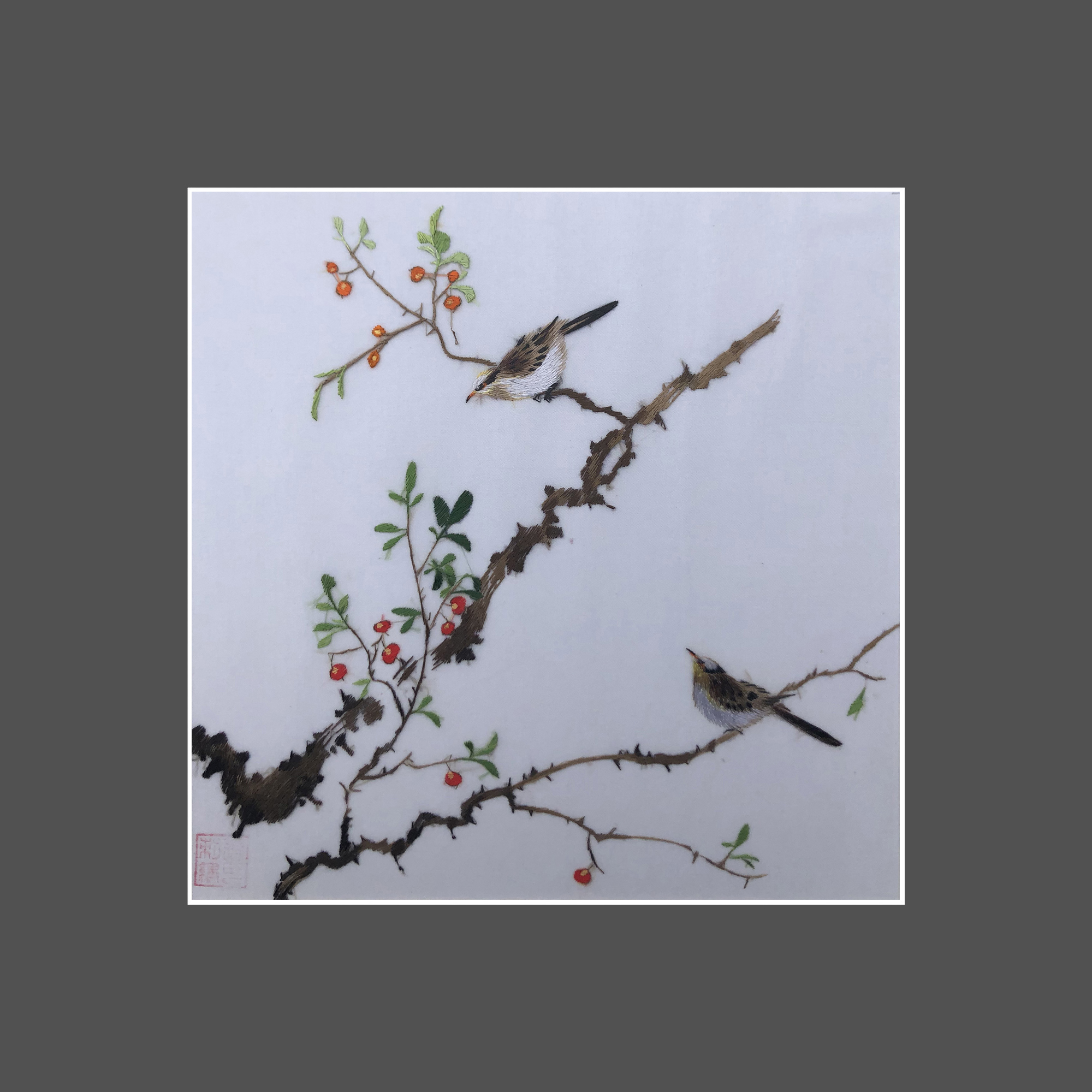 31182 Two birds with cherry blossom - Image 3