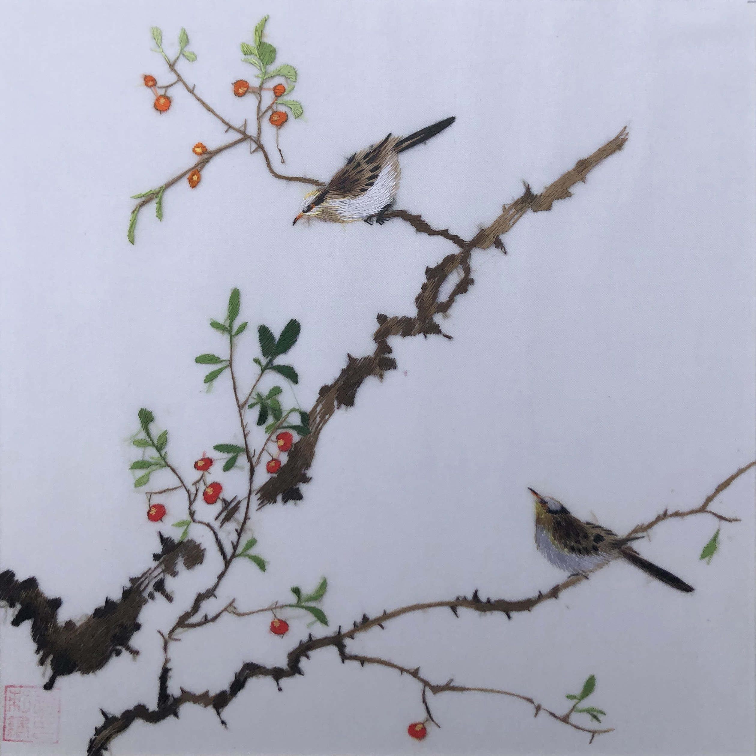 31182 Two birds with cherry blossom
