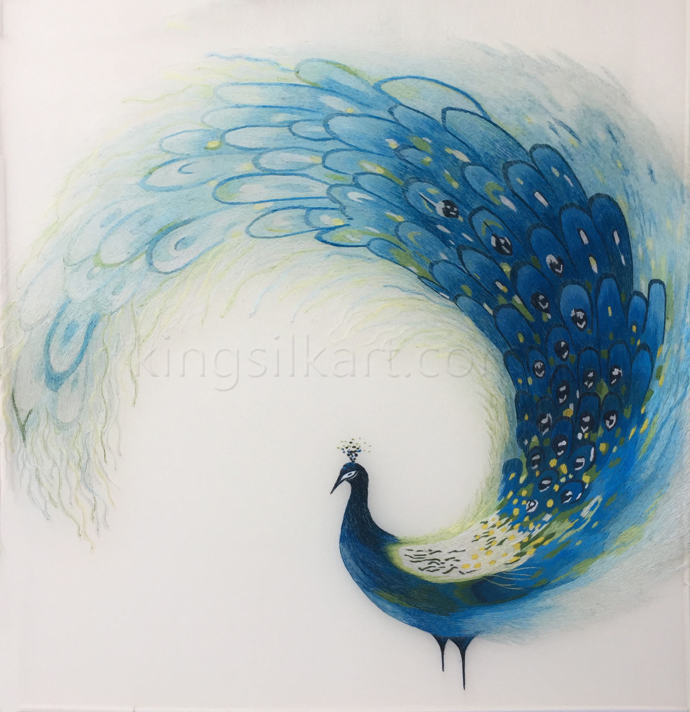 71057 Blue Peacock Abstract
