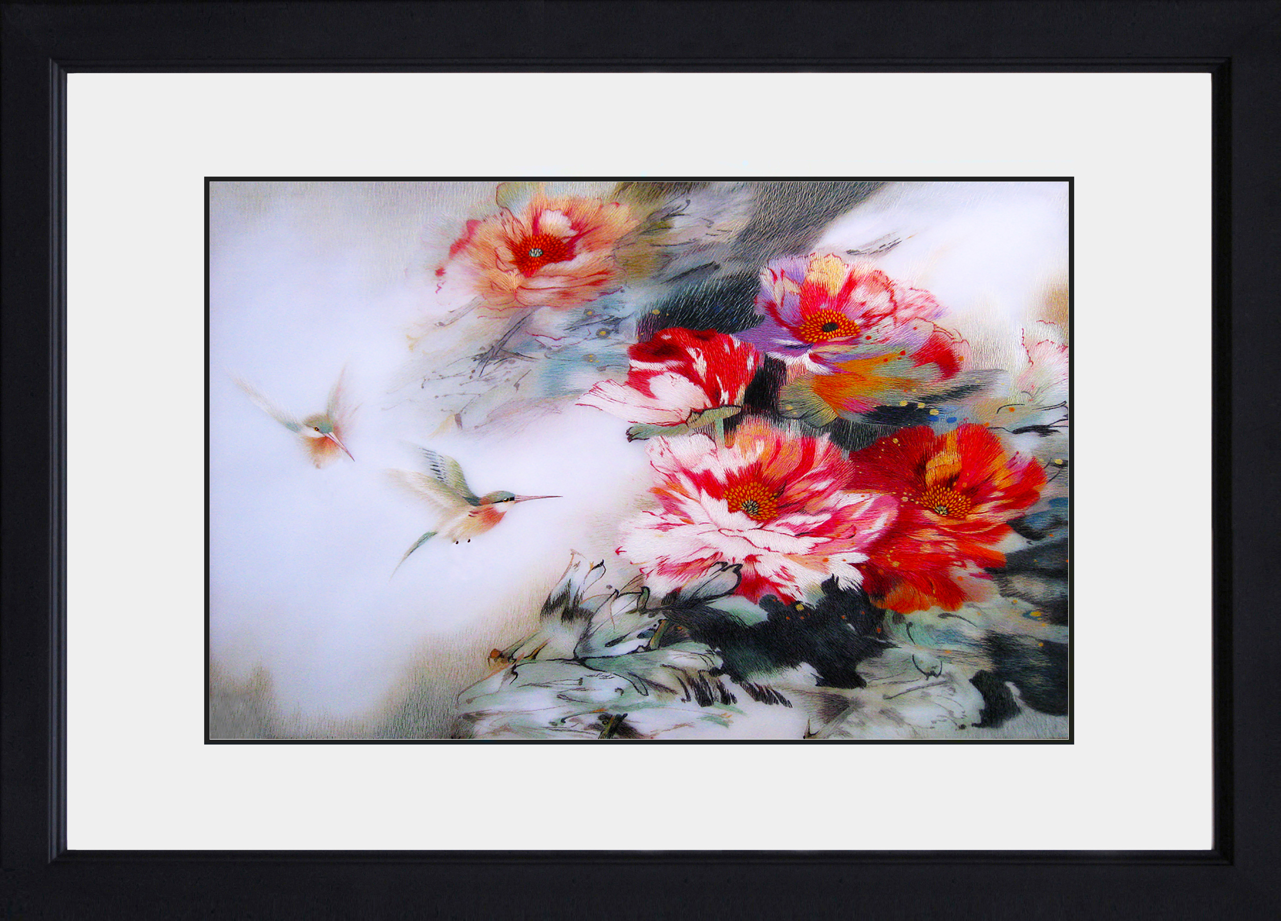 76076 Humming Birds and Red Peonies - Image 2