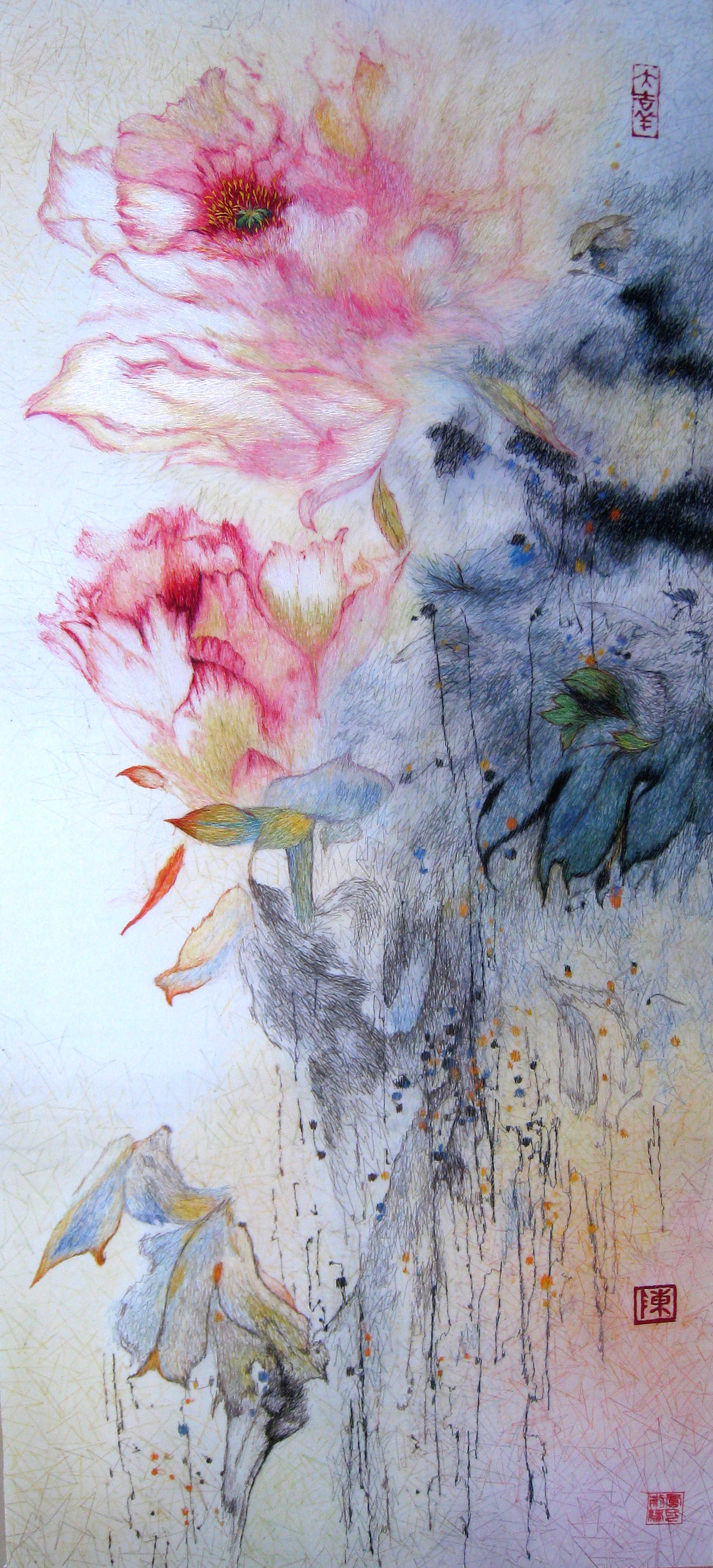 76103 Ink Lotus Abstract