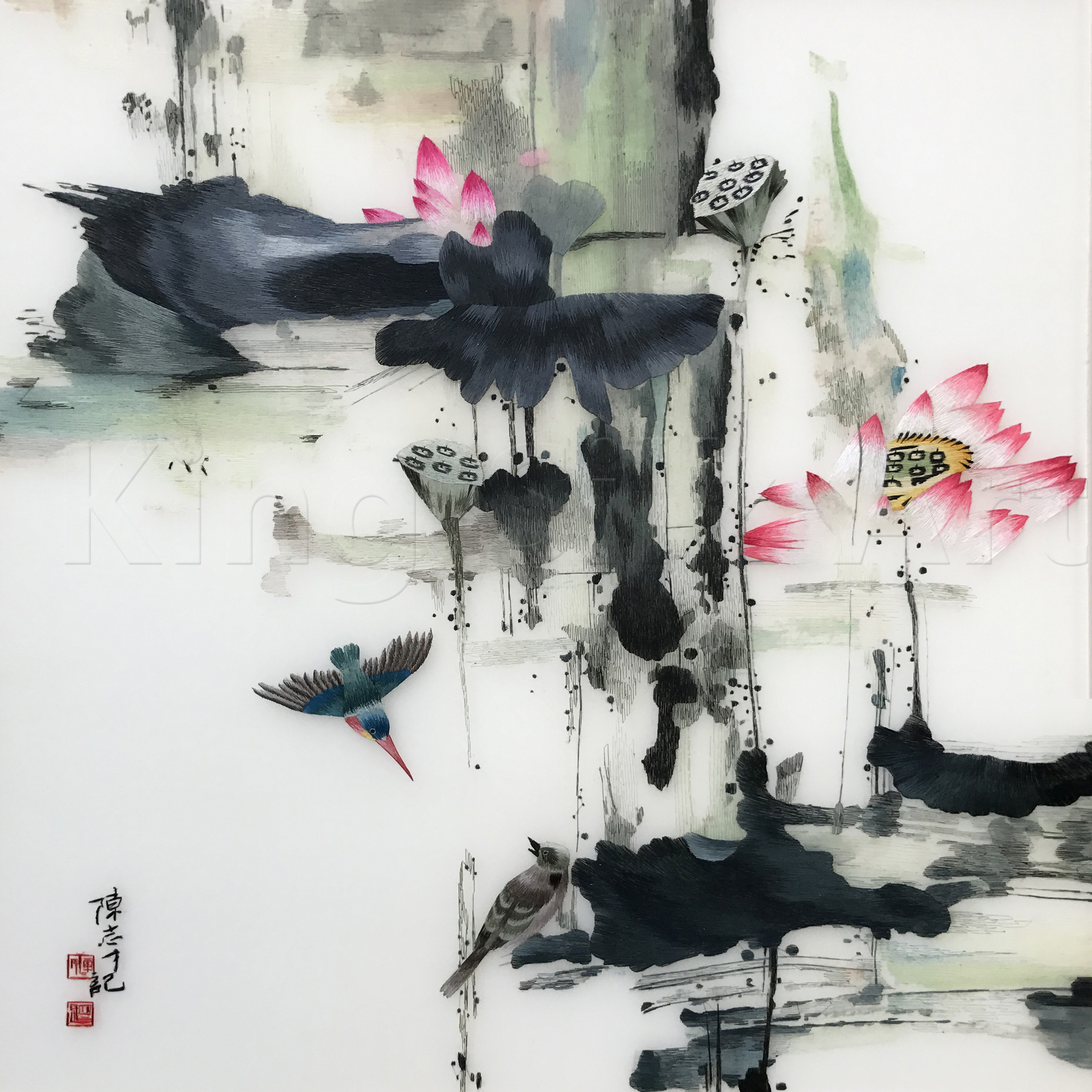 76131 Ink Water Lily Abstract Group 2