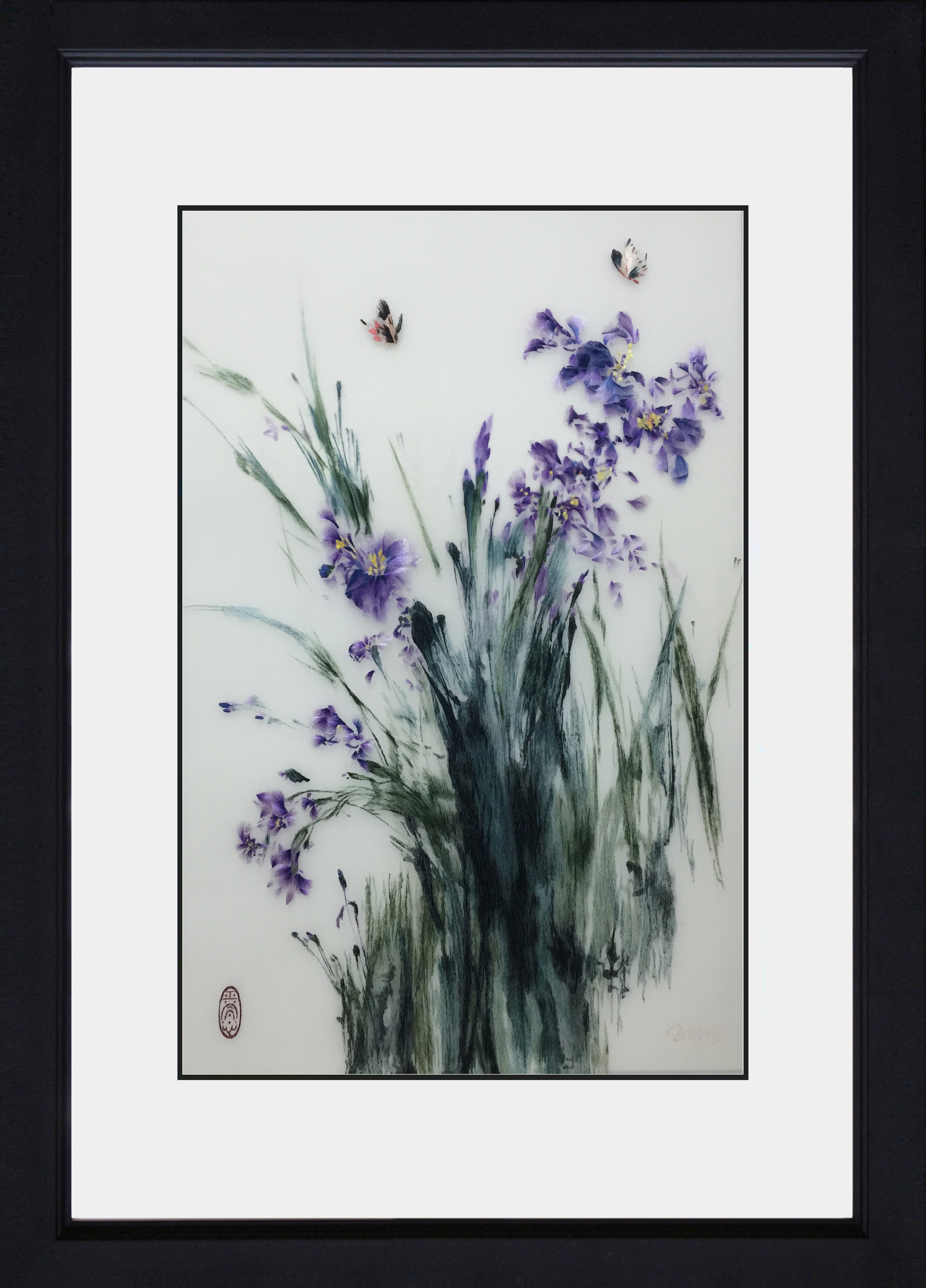 76141 Purple Iris and Butterflies Group 1 - Image 2