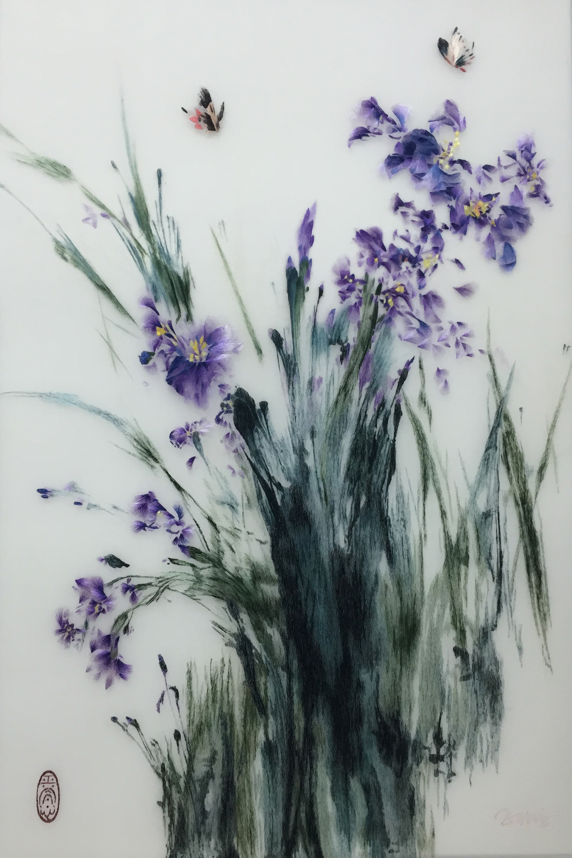 76141 Purple Iris and Butterflies Group 1