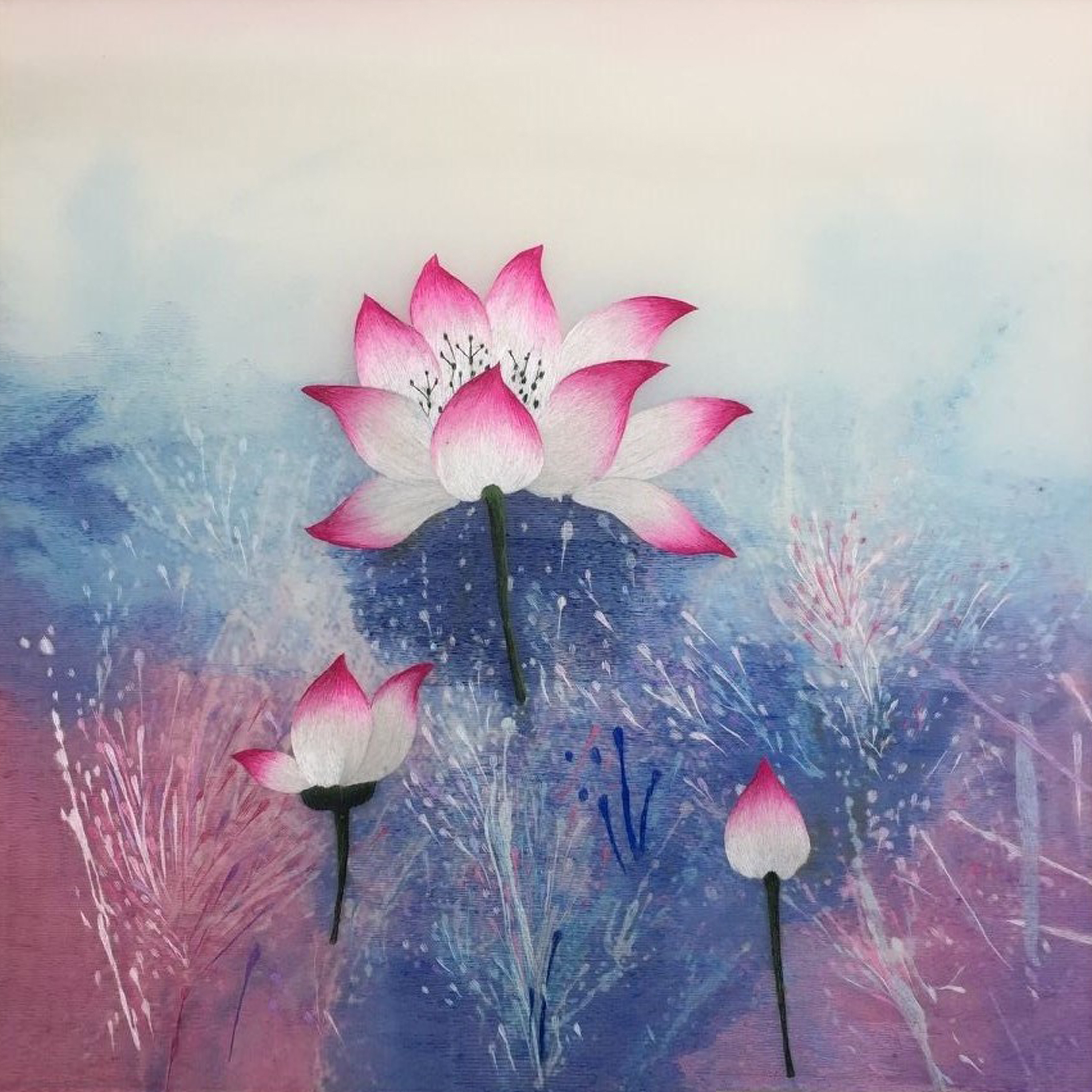 76421 Pink Lotus Abstract Group 2