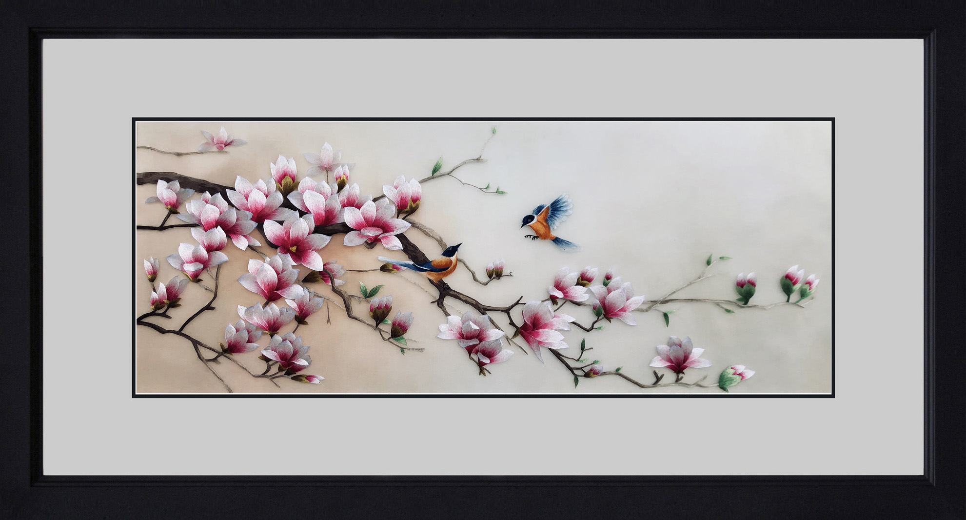 76431 MAGNOLIA FLOWER WITH BIRDS - Image 2